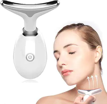 A handheld FaceWave Sculpting Tool being used on a person's face, designed for skin care and sculpting.