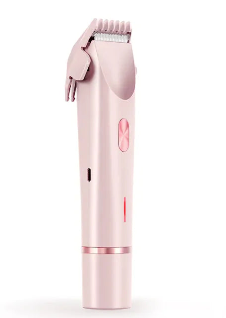 Pink electric grooming tool on a white background