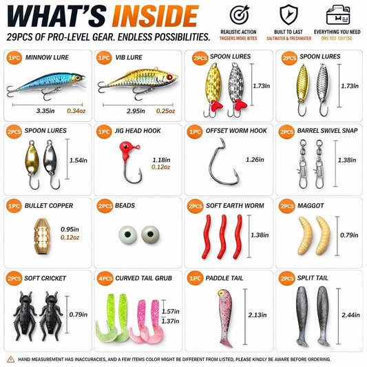 HookReady 29PC Fishing Lure Kit